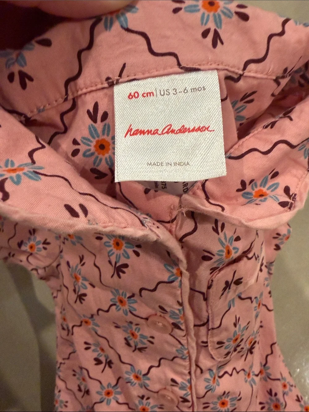 Hanna Andersson Pink Floral-Print Poplin sleeper One-Piece